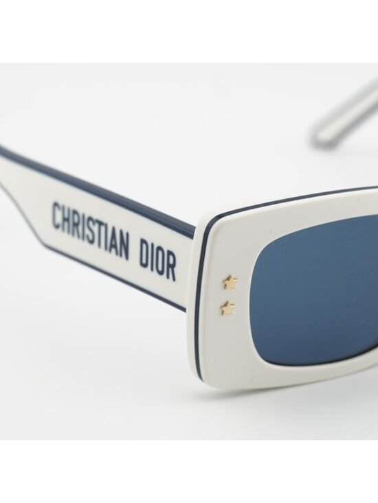 Dior DIORPACIFIC S1U 95B0 Sunglasses Ivory Rectangle Frame, Blue Lenses main image 8